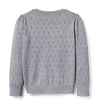 The Pointelle Ruffle Cardigan