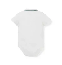 Baby Embroidered Dog Pique Polo Bodysuit