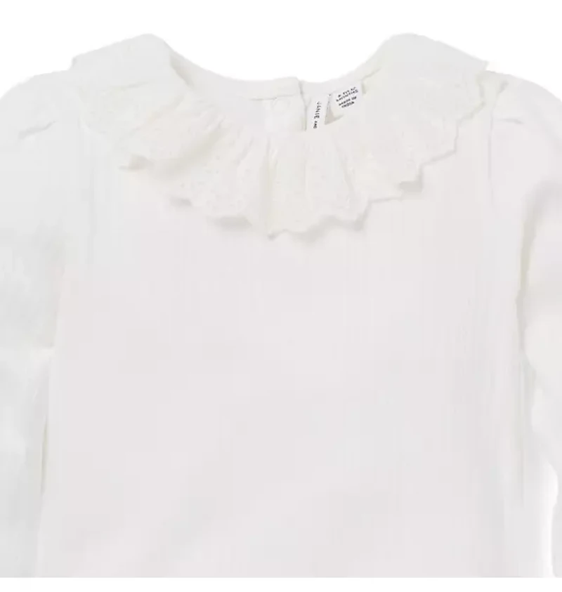 Baby Pointelle Ruffle Collar Bodysuit
