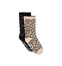 Leopard And Bow Sock 2-Pack