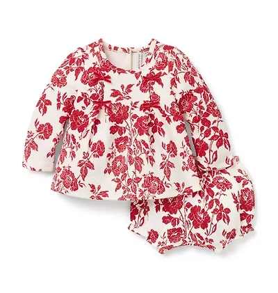 The Floral Quilted Bow Matching Baby Set