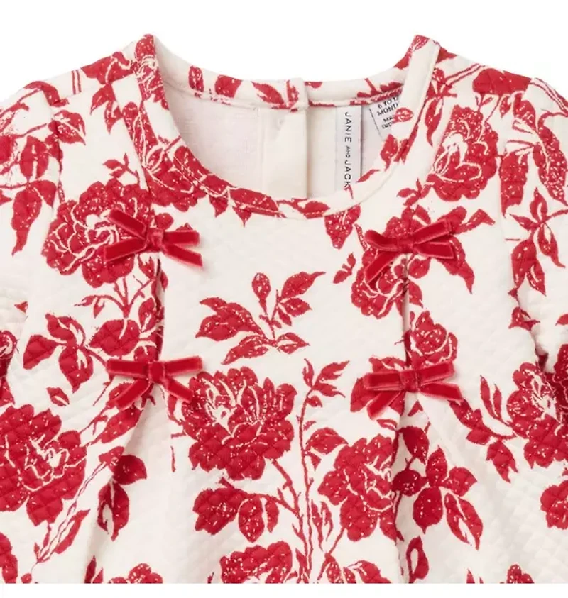 The Floral Quilted Bow Matching Baby Set