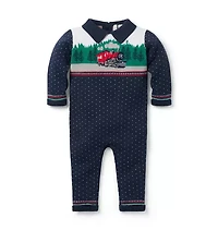 Baby Train Collared One-Piece