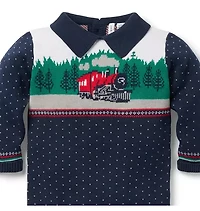 Baby Train Collared One-Piece