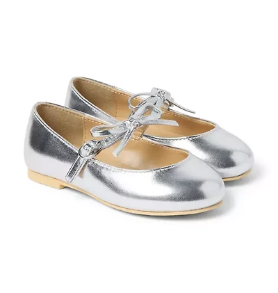 Metallic Bow Ballet Flat