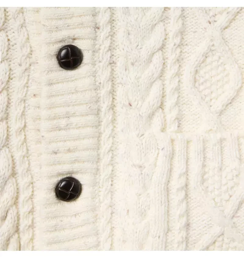 Cable Knit Shawl Collar Cardigan