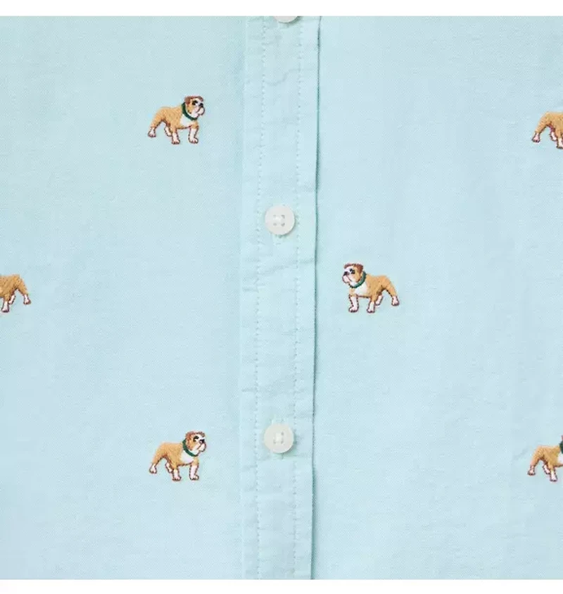Embroidered Bulldog Oxford Shirt