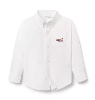 Embroidered Train Oxford Shirt