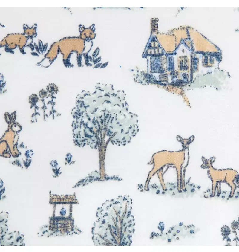 Baby Woodland Toile Wrap Footed One-Piece
