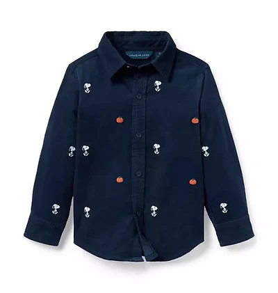 Peanuts Snoopy Embroidered Corduroy Shirt
