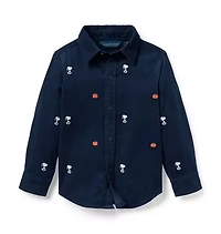 Peanuts Snoopy Embroidered Corduroy Shirt
