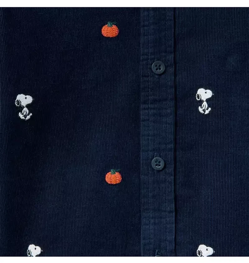 Peanuts Snoopy Embroidered Corduroy Shirt