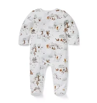 Disney Winnie The Pooh Toile Baby Footed Wrap One-Piece