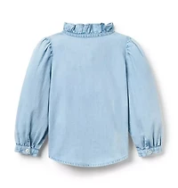Chambray Lace Top