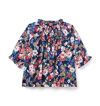 Floral Ruffle Smocked Top