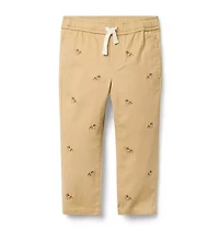 Embroidered Bulldog Twill Jogger