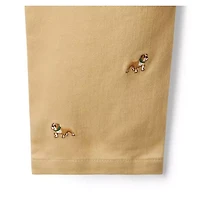 Embroidered Bulldog Twill Jogger