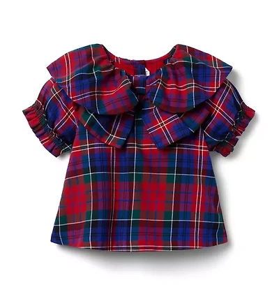 The Tartan Collar Bow Top