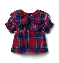 The Tartan Collar Bow Top