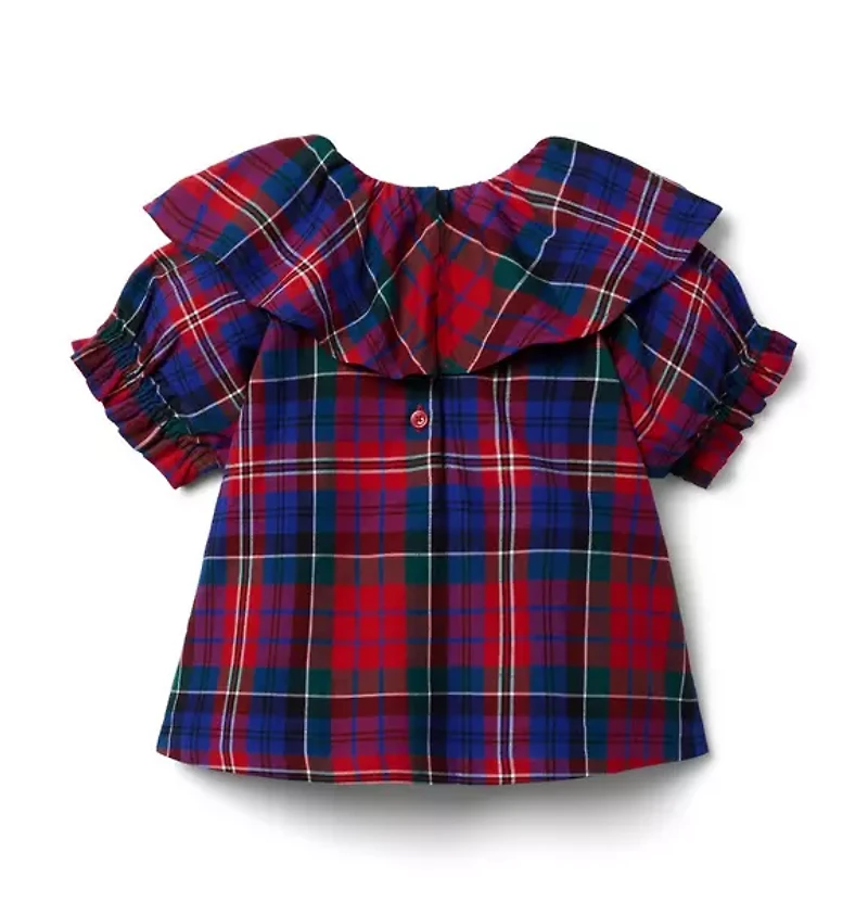 The Tartan Collar Bow Top