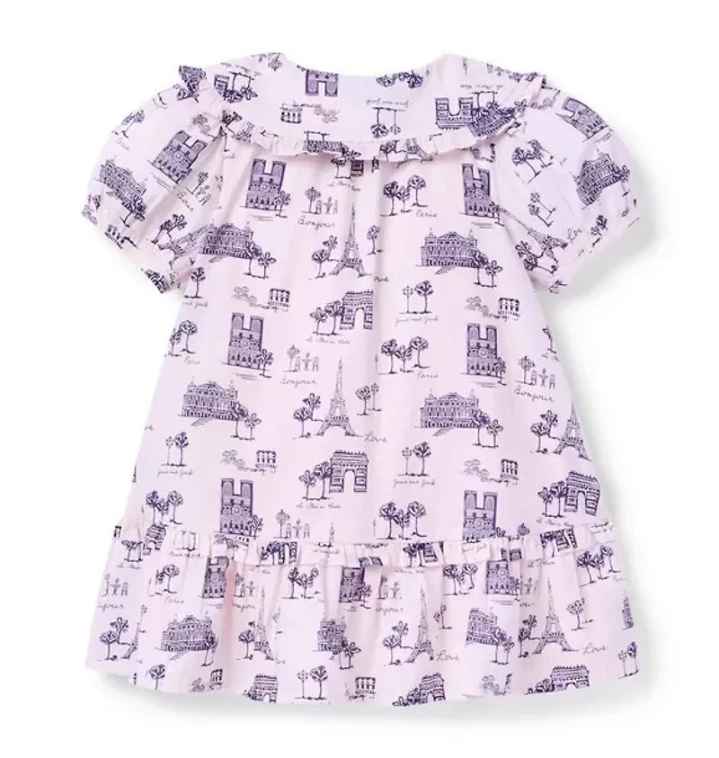 Paris Ruffle Collar Dress