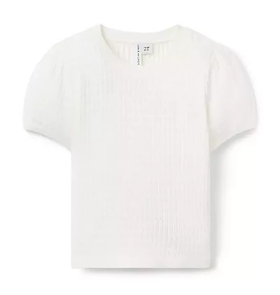 Pointelle Puff Sleeve Top