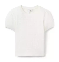 Pointelle Puff Sleeve Top