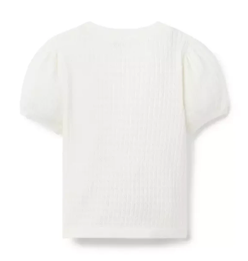 Pointelle Puff Sleeve Top