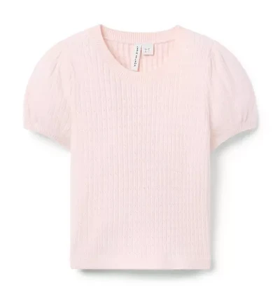 Pointelle Puff Sleeve Top