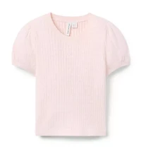 Pointelle Puff Sleeve Top