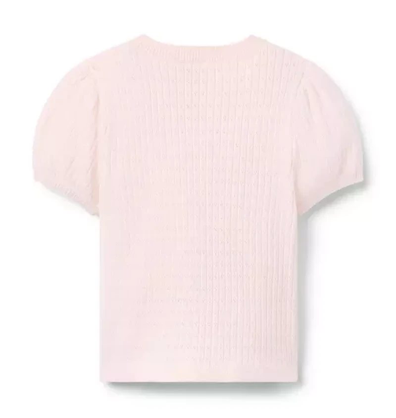 Pointelle Puff Sleeve Top