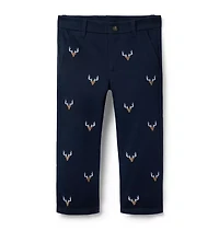 Embroidered Deer Pant