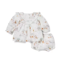Disney Winnie The Pooh Toile Ruffle Matching Set
