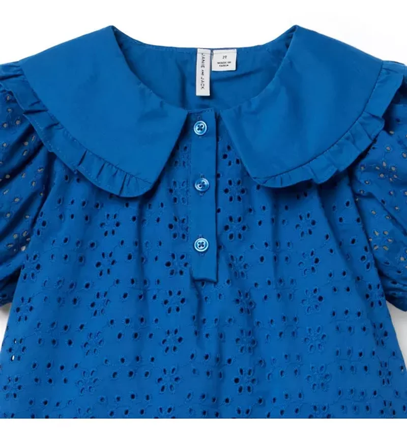 Eyelet Collared Dress