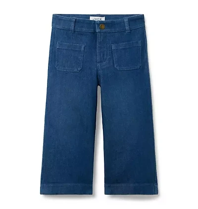 The Patch Pocket Wide Leg Jean Medium Wash