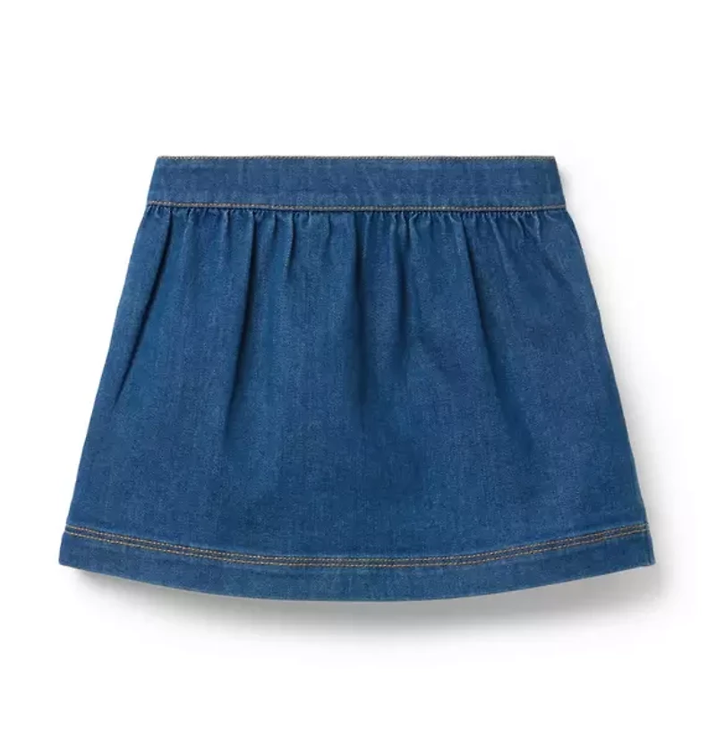 Denim Button Skirt