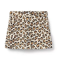 Leopard Button Skirt