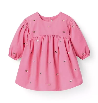 The Floral Embroidered Corduroy Dress