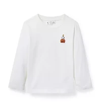 Peanuts Snoopy Pumpkin Embroidered  Tee
