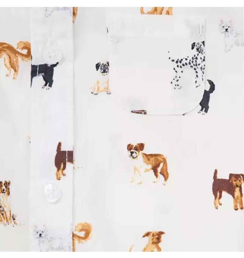 Baby Poplin Dog Friends Bodysuit