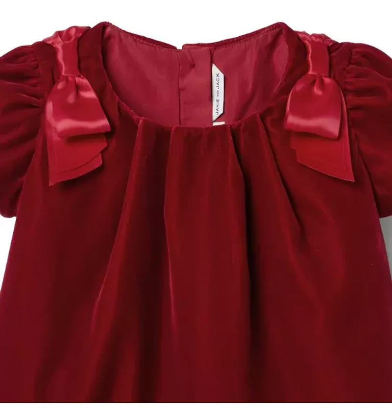 The Velvet Shoulder Bow Dress