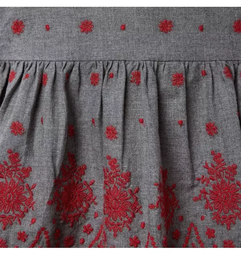 The Festive Floral Embroidered Dress