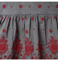 The Festive Floral Embroidered Dress