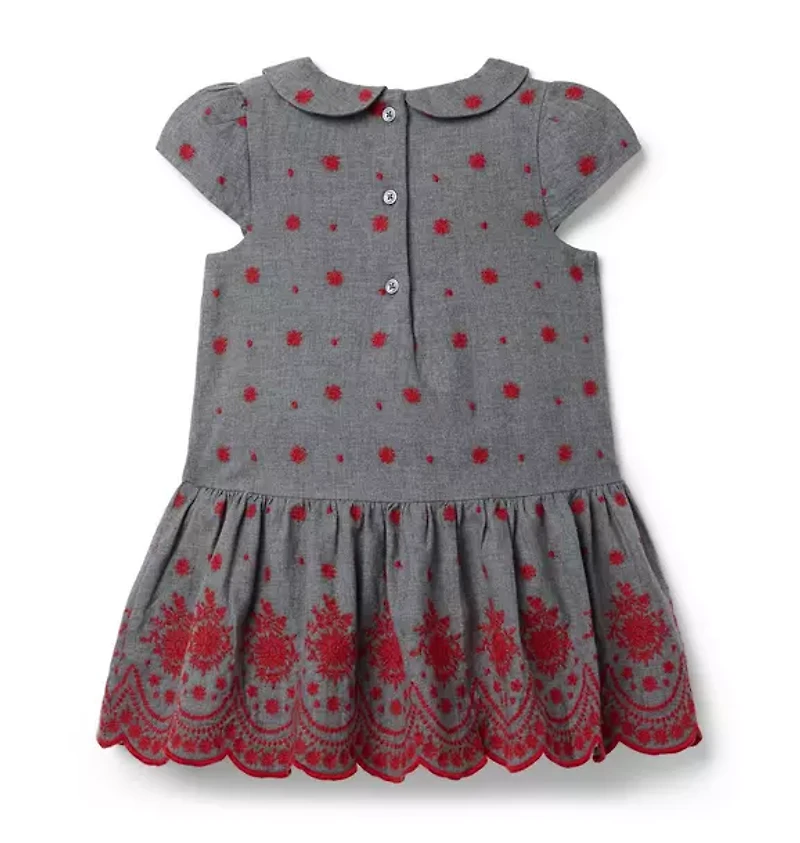 The Festive Floral Embroidered Dress