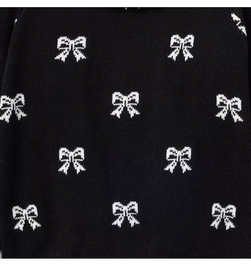 Bow Puff Sleeve Sweater
