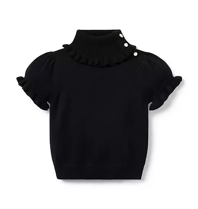 Turtleneck Puff Sleeve Sweater Top