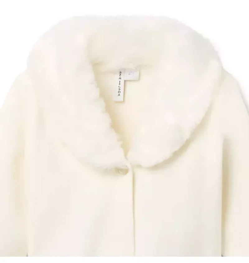 Faux Fur Collar Cropped Cardigan