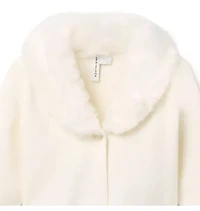 Faux Fur Collar Cropped Cardigan