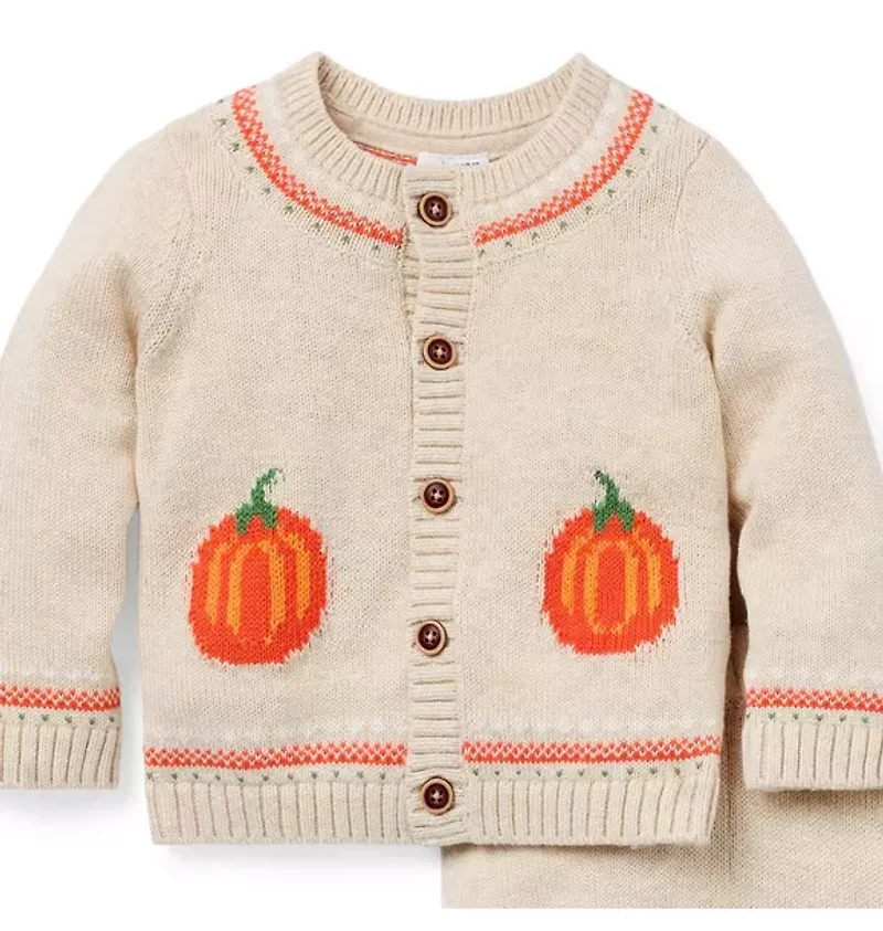 Baby Pumpkin Matching Sweater Set