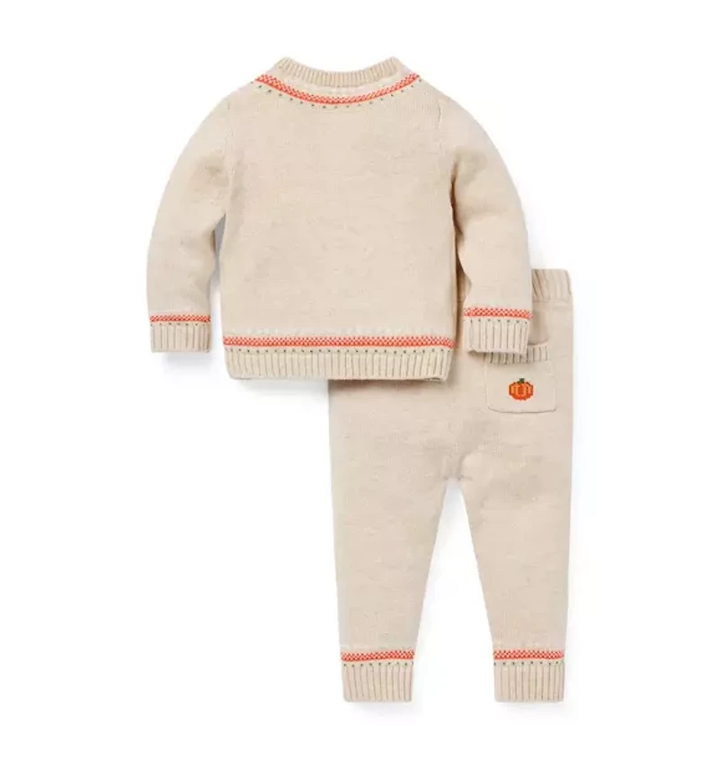 Baby Pumpkin Matching Sweater Set